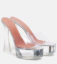 Amina Muaddi Dalida Glass PVC platform mules - Amina Muaddi Dalida 玻璃 PVC 防水台穆勒鞋