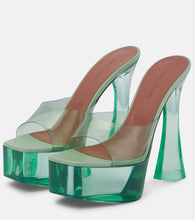 Amina Muaddi Dalida PVC platform mules