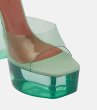Amina Muaddi Dalida PVC platform mules