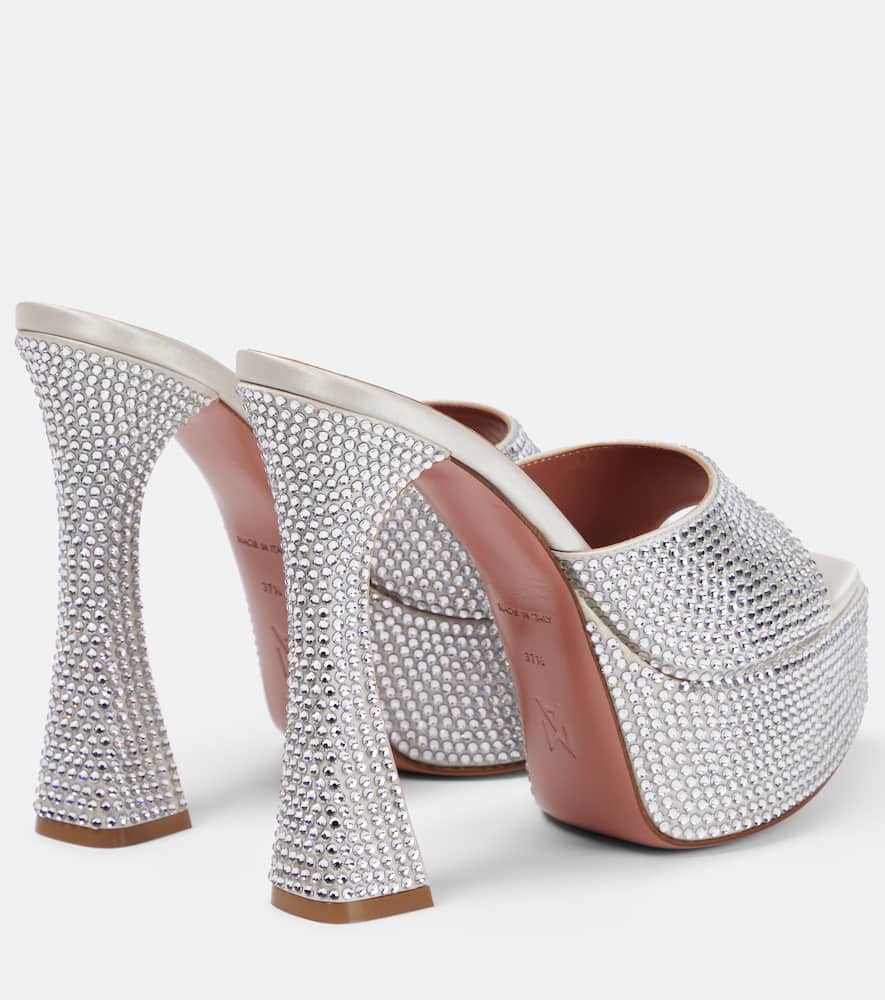 Amina Muaddi Dalida embellished platform mules