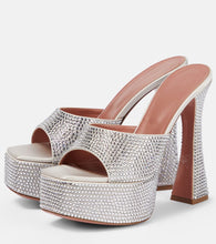 Amina Muaddi Dalida embellished platform mules