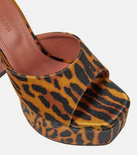 Amina Muaddi Dalida leopard-print satin platform mules