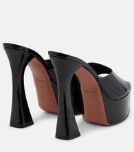 Amina Muaddi Dalida patent leather platform mules