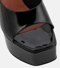 Amina Muaddi Dalida patent leather platform mules