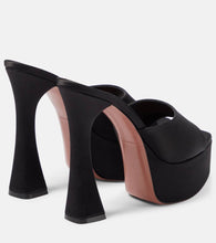 Amina Muaddi Dalida satin platform mules