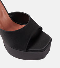 Amina Muaddi Dalida satin platform mules