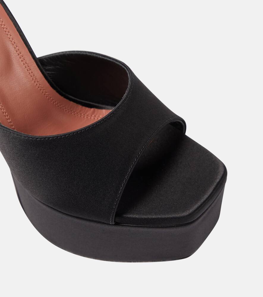 Amina Muaddi Dalida satin platform mules