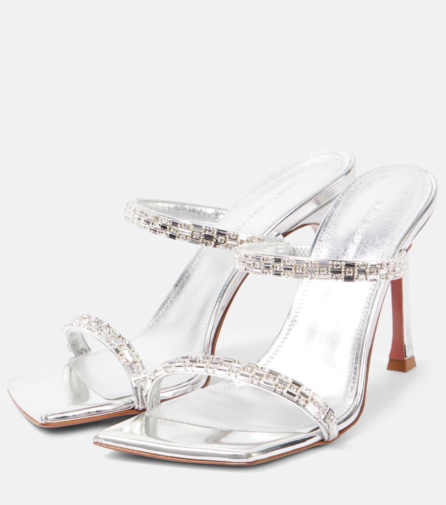 Amina Muaddi Diana 95 embellished leather sandals