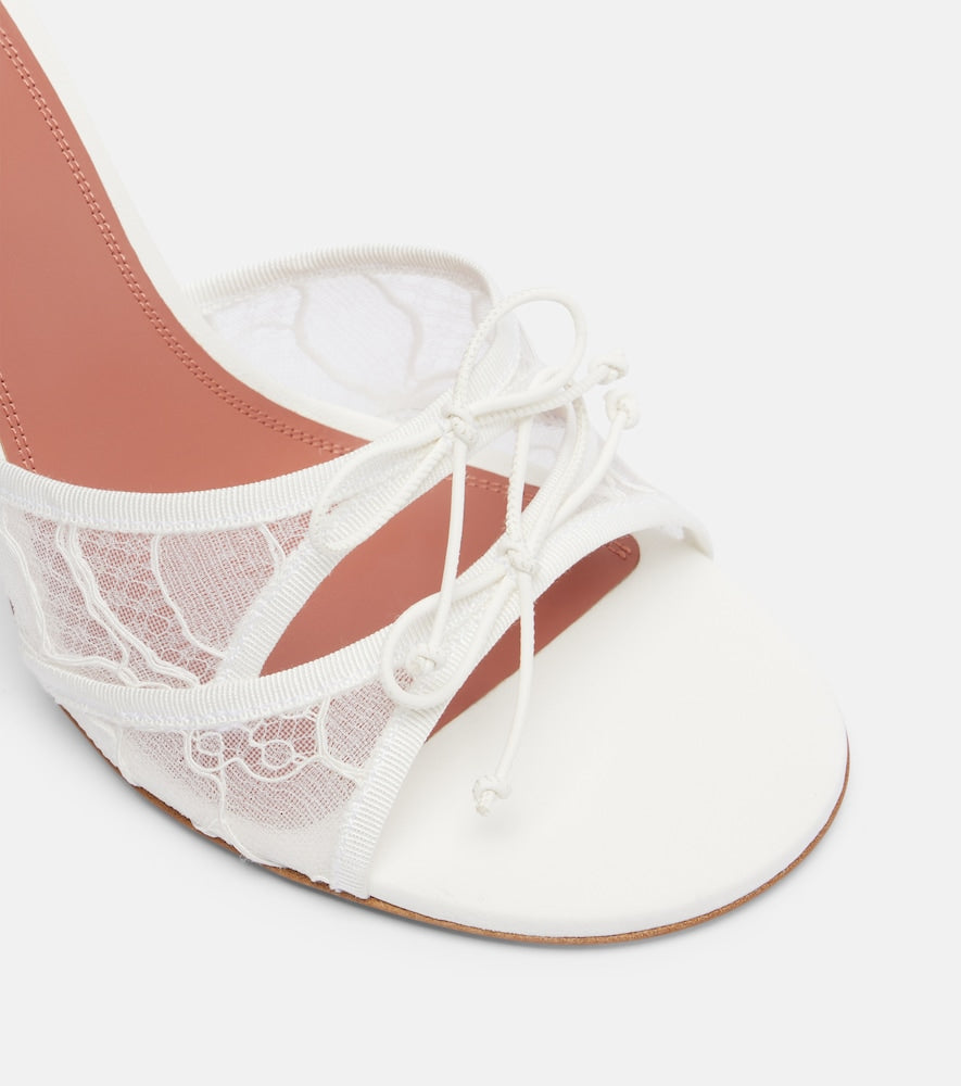 Amina Muaddi Eleonora bow-detail lace mules
