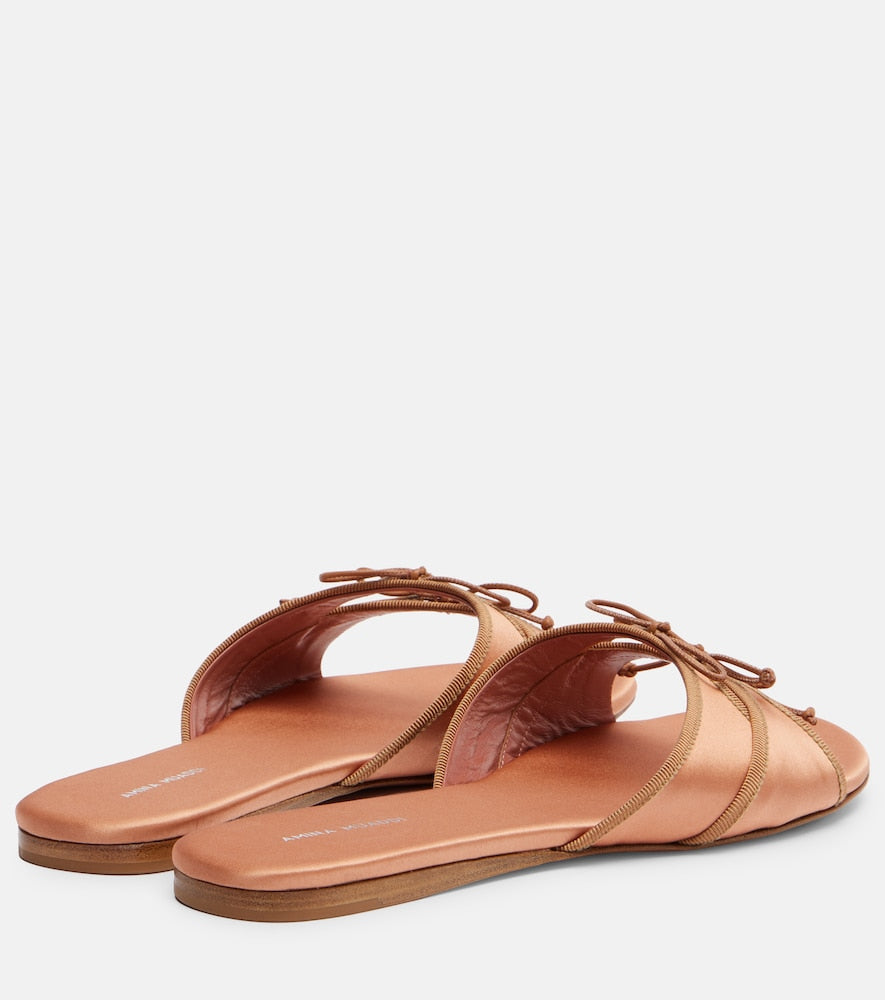 Amina Muaddi Eleonora bow-detail satin sandals