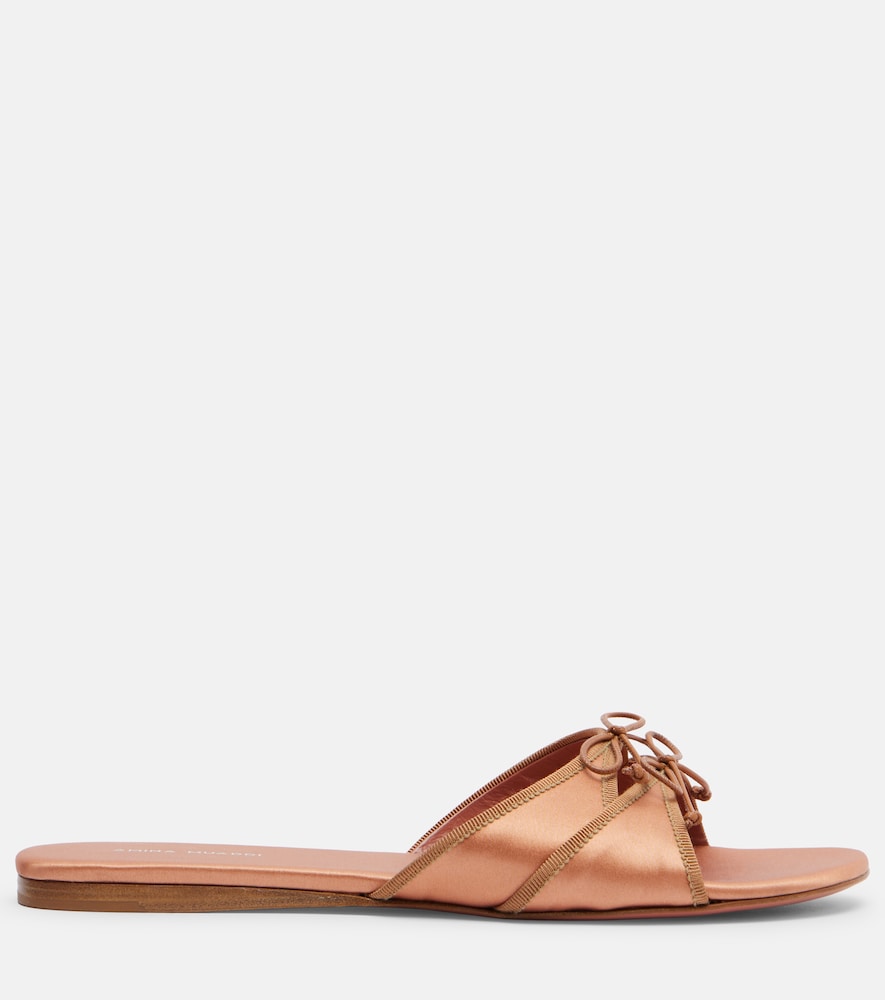 Amina Muaddi Eleonora bow-detail satin sandals