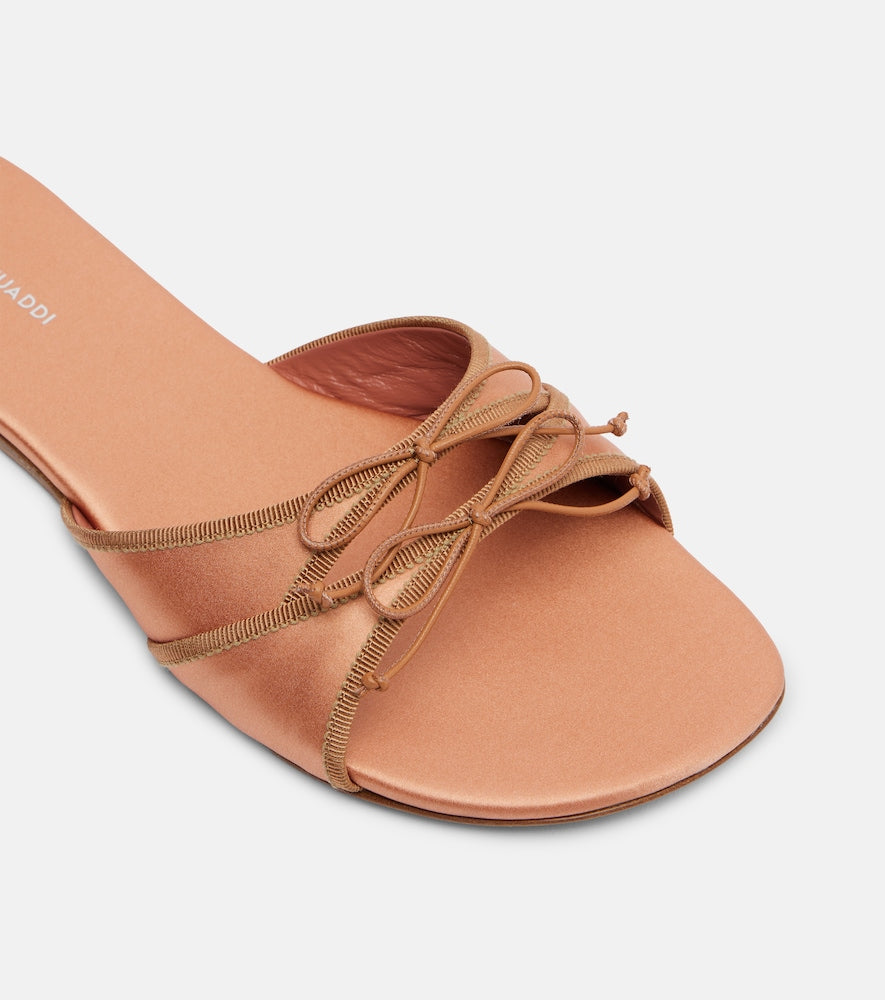 Amina Muaddi Eleonora bow-detail satin sandals