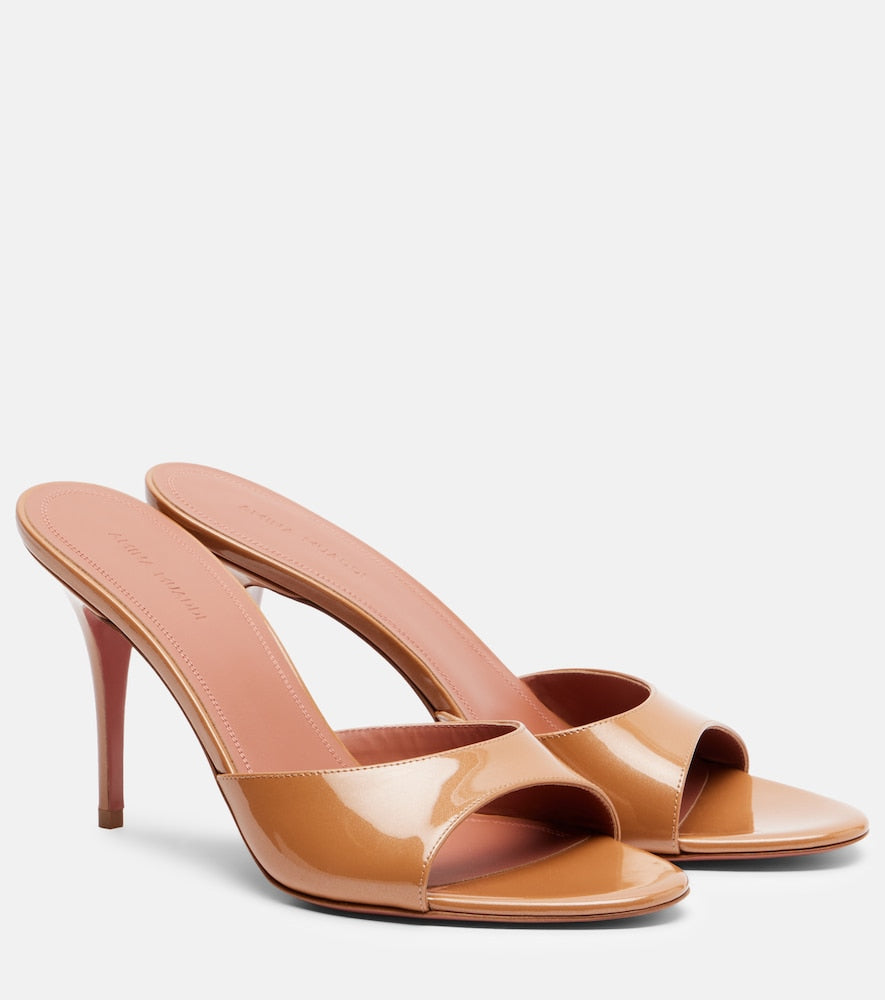 Amina Muaddi Elodie 90 patent leather mules