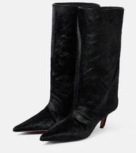 Amina Muaddi Fiona 60 calf hair knee-high boots