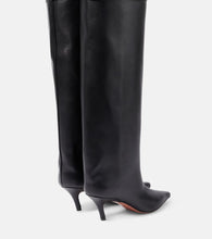Amina Muaddi Fiona 60 leather over-the-knee boots