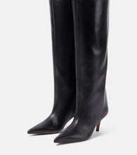 Amina Muaddi Fiona 60 leather over-the-knee boots