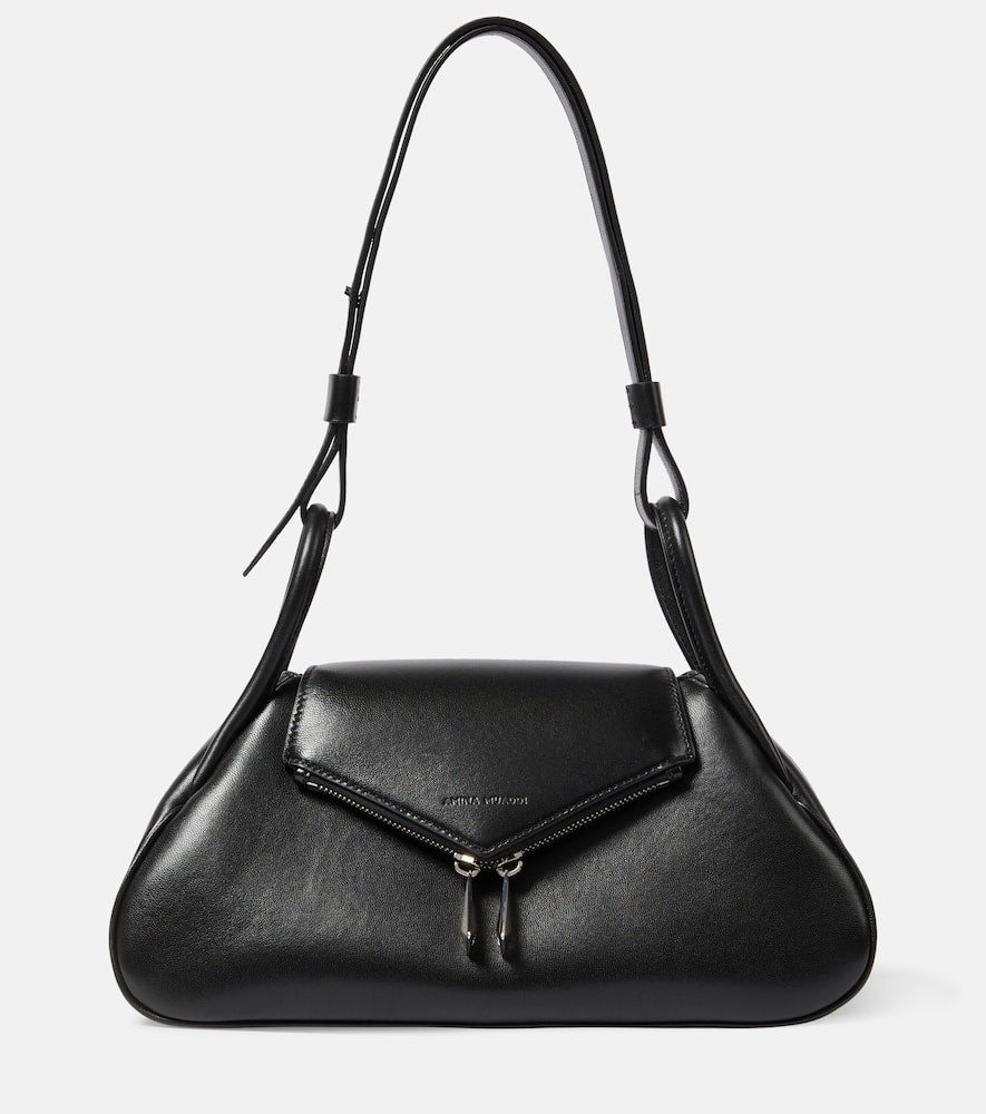 Amina Muaddi Gemini leather shoulder bag