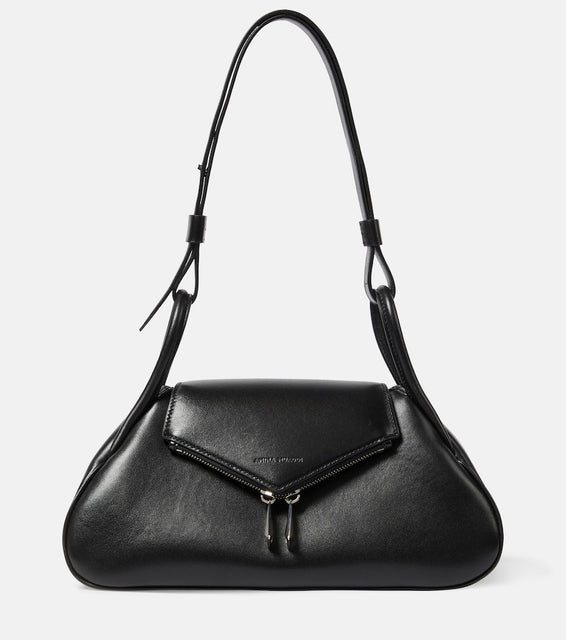Amina Muaddi Gemini leather shoulder bag
