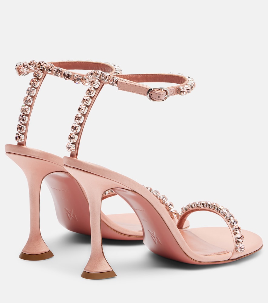 Amina Muaddi Gigi 95 crystal-embellished satin sandals