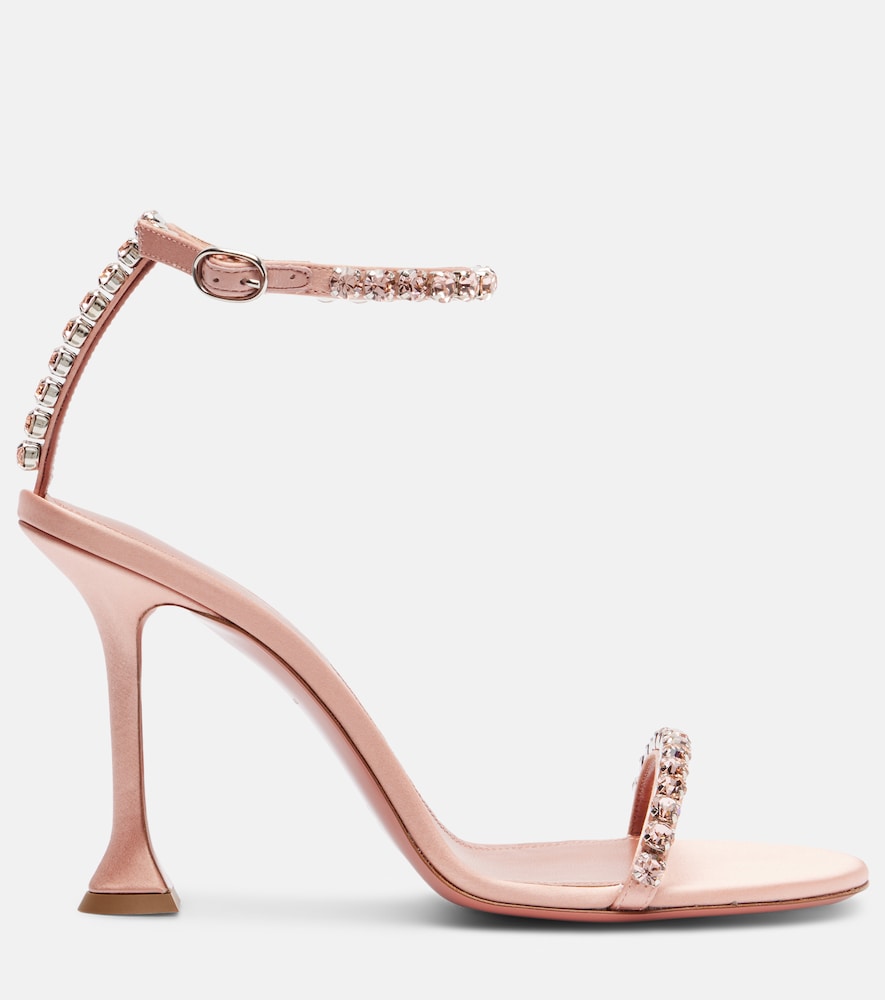 Amina Muaddi Gigi 95 crystal-embellished satin sandals
