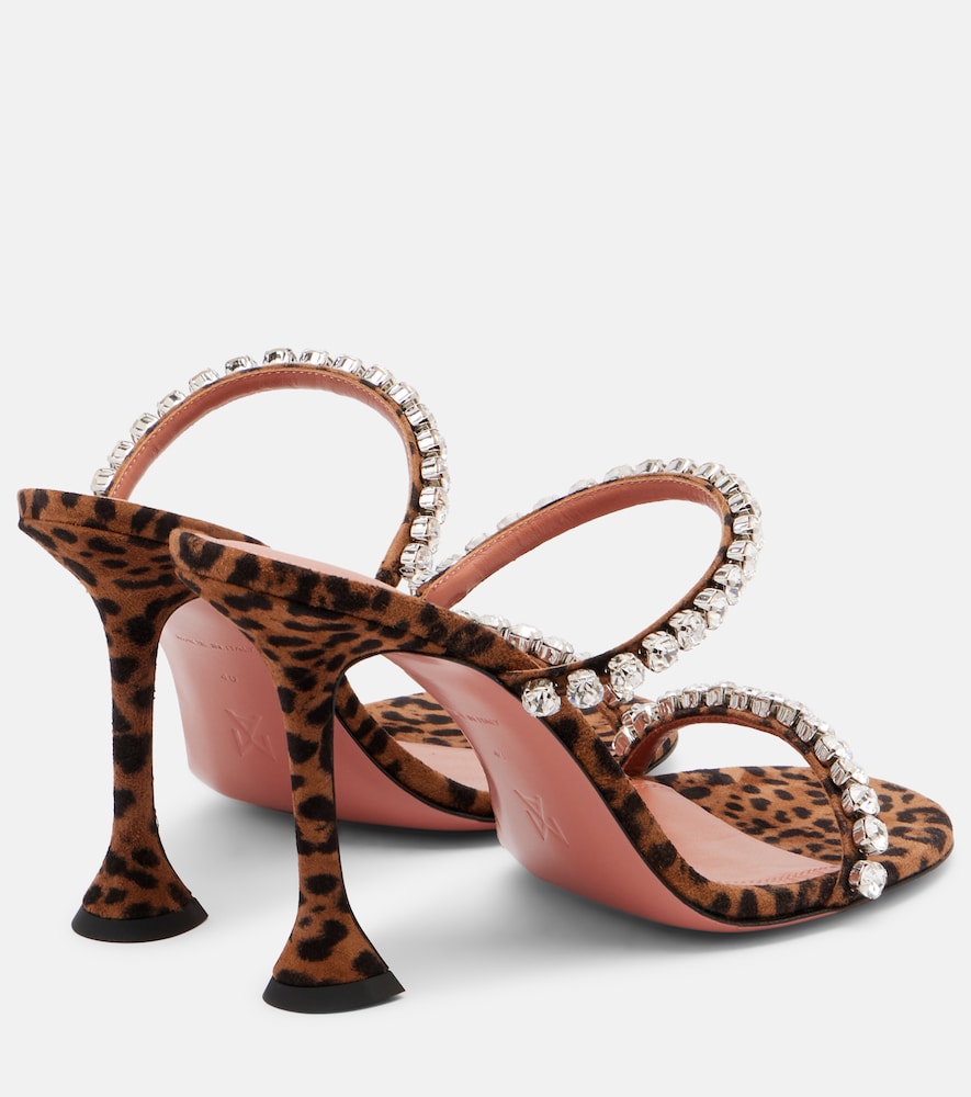 Amina Muaddi Gigi 95 leopard-print suede mules