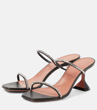 Amina Muaddi Gilda 70 embellished leather mules