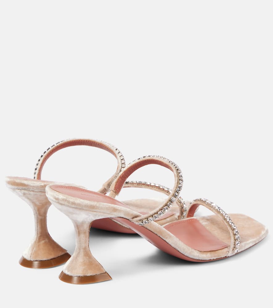 Amina Muaddi Gilda 70 embellished velvet sandals