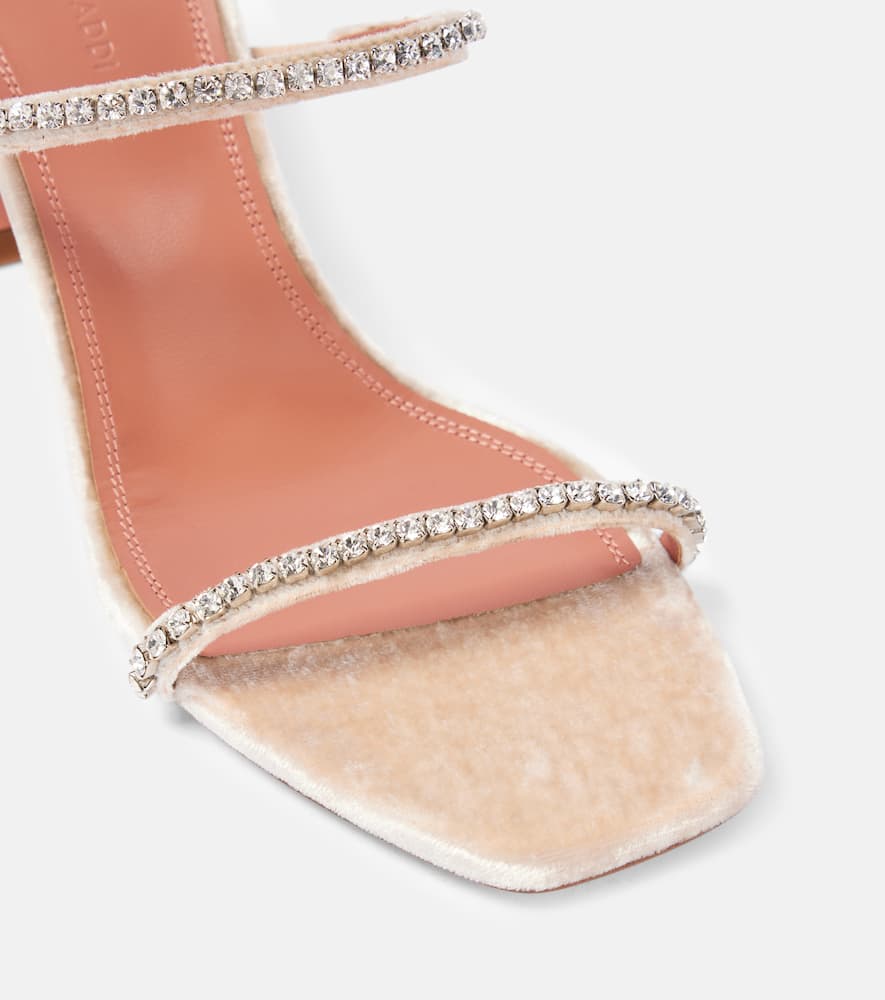 Amina Muaddi Gilda 70 embellished velvet sandals