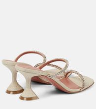 Amina Muaddi Gilda Glass 70 embellished canvas sandals