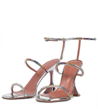 Amina Muaddi Gilda embellished leather sandals