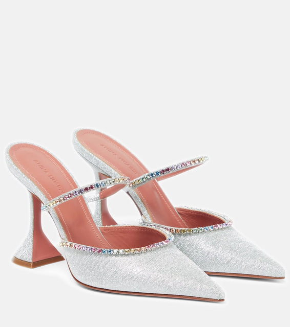 Amina Muaddi Gilda embellished mules