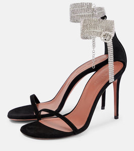 Amina Muaddi Giorgia embellished suede sandals