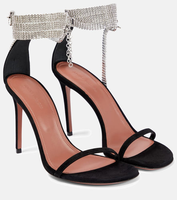 Amina Muaddi Giorgia embellished suede sandals