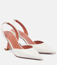 Amina Muaddi Holli 70 leather slingback pumps - Amina Muaddi Holli 70 皮革露跟高跟鞋