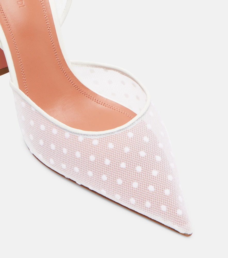 Amina Muaddi Holli 95 point d'esprit slingback pumps