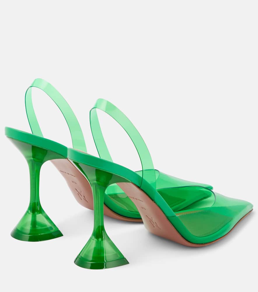 Amina Muaddi Holli Glass PVC slingback pumps