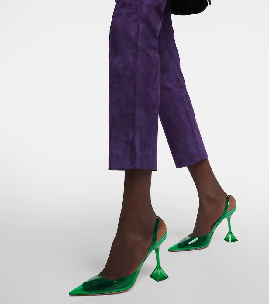 Amina Muaddi Holli Glass PVC slingback pumps