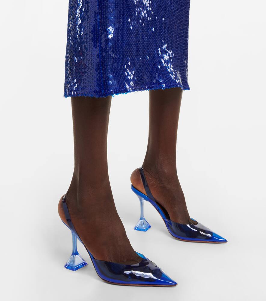 Amina Muaddi Holli Glass PVC slingback pumps