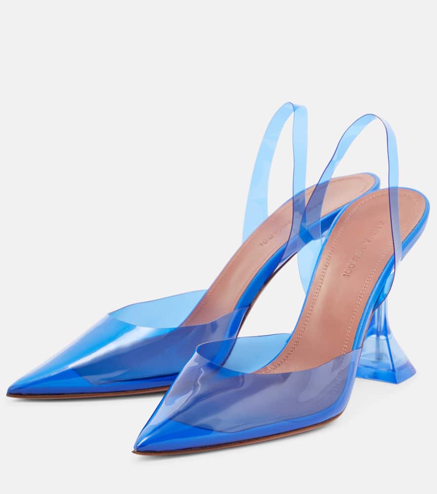 Amina Muaddi Holli Glass PVC slingback pumps