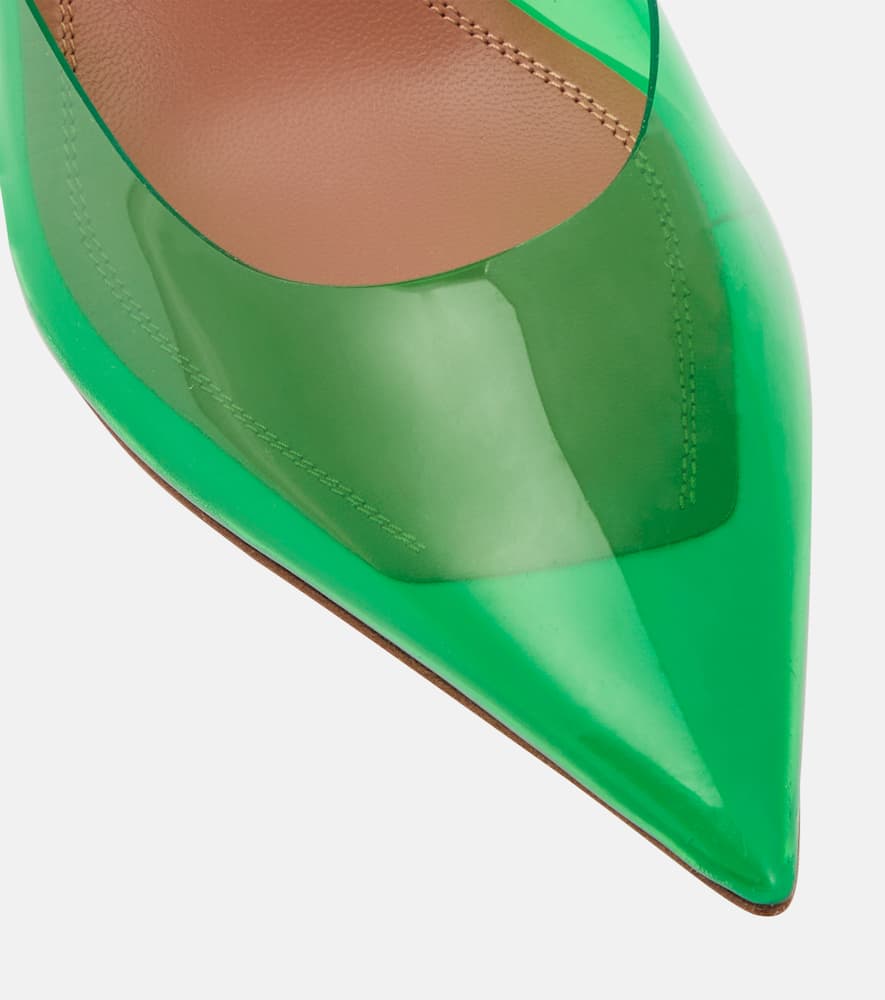 Amina Muaddi Holli Glass PVC slingback pumps