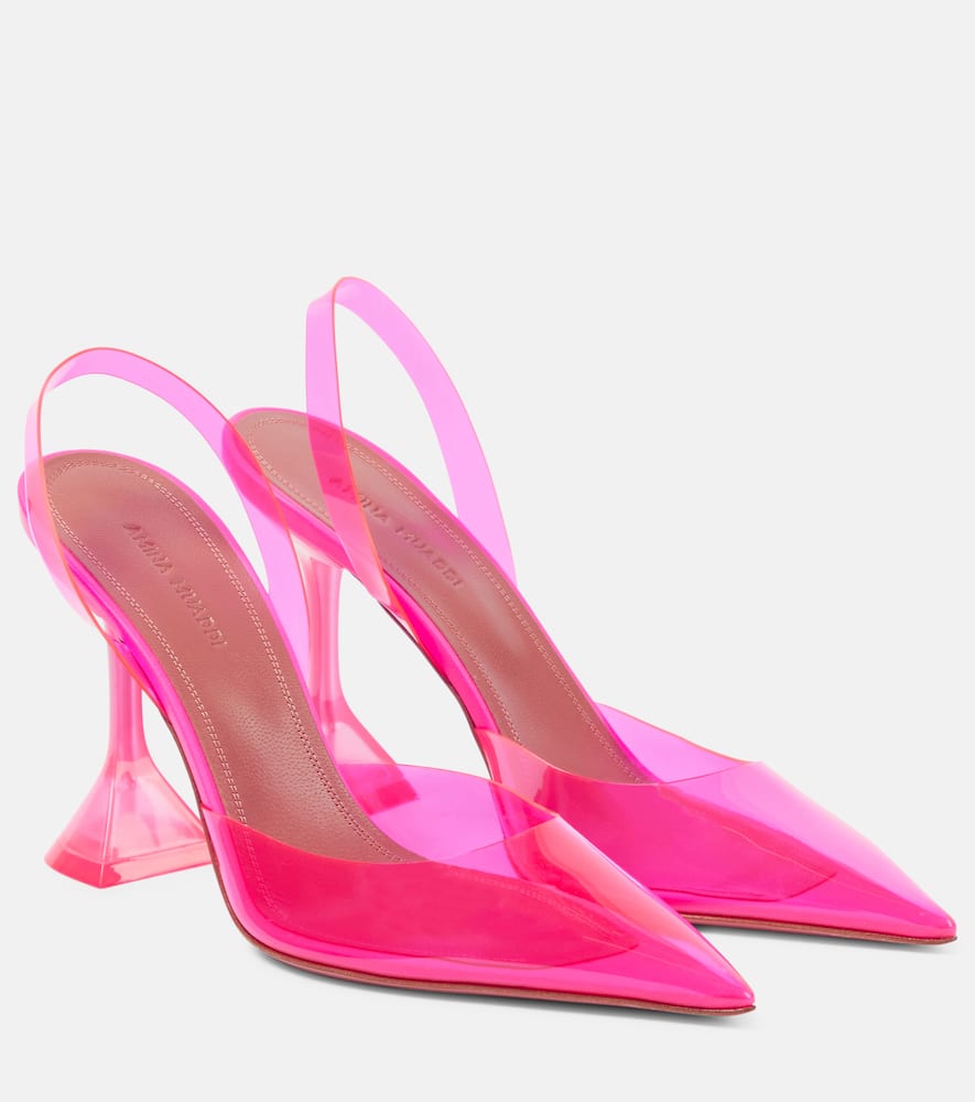 Amina Muaddi Holli Glass PVC slingback pumps