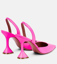 Amina Muaddi Holli Glass leather slingback pumps