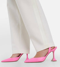 Amina Muaddi Holli Glass leather slingback pumps