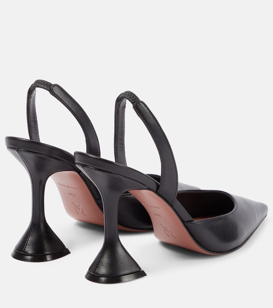 Amina Muaddi Holli leather slingback pumps