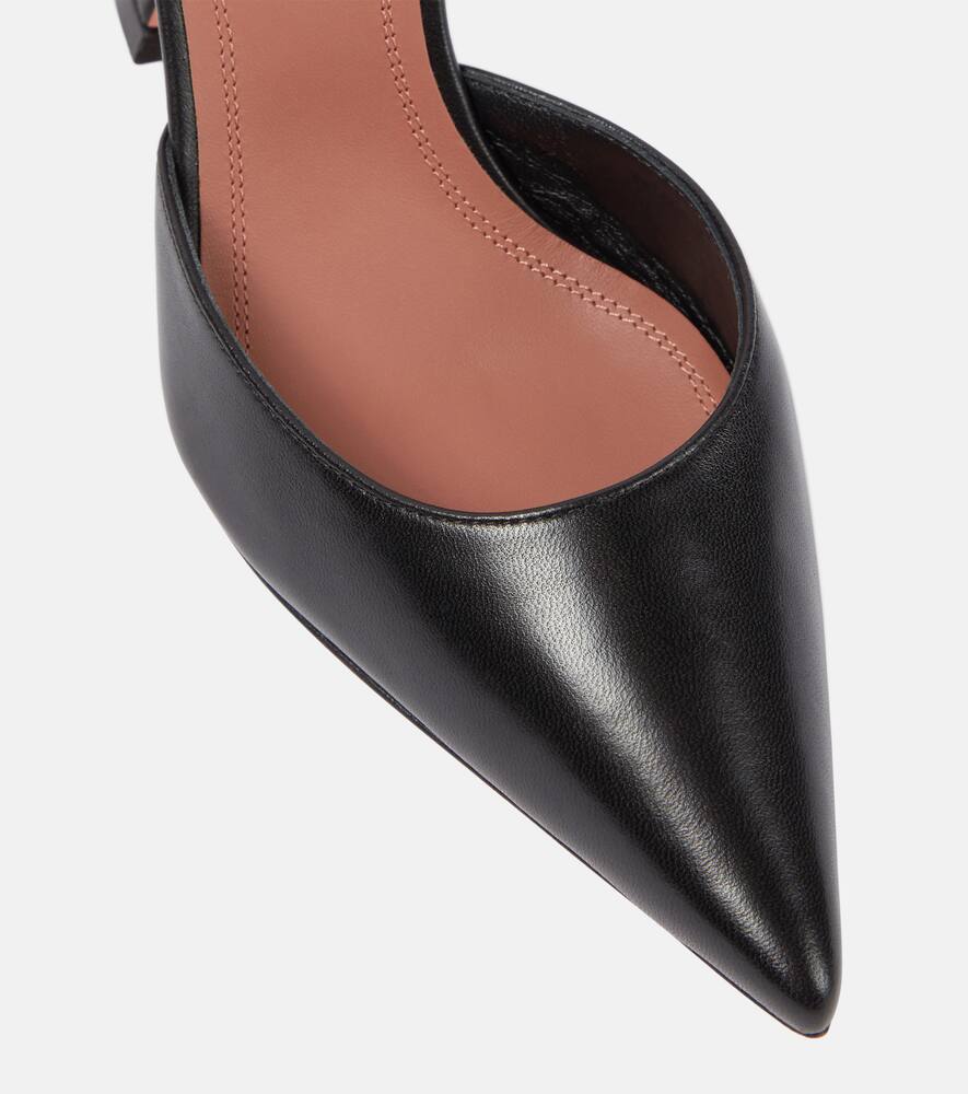 Amina Muaddi Holli leather slingback pumps