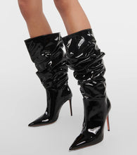 Amina Muaddi Jahleel 95 latex ankle boots