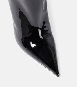 Amina Muaddi Jahleel 95 latex ankle boots