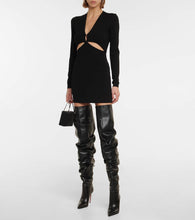 Amina Muaddi Jahleel leather over-the-knee boots