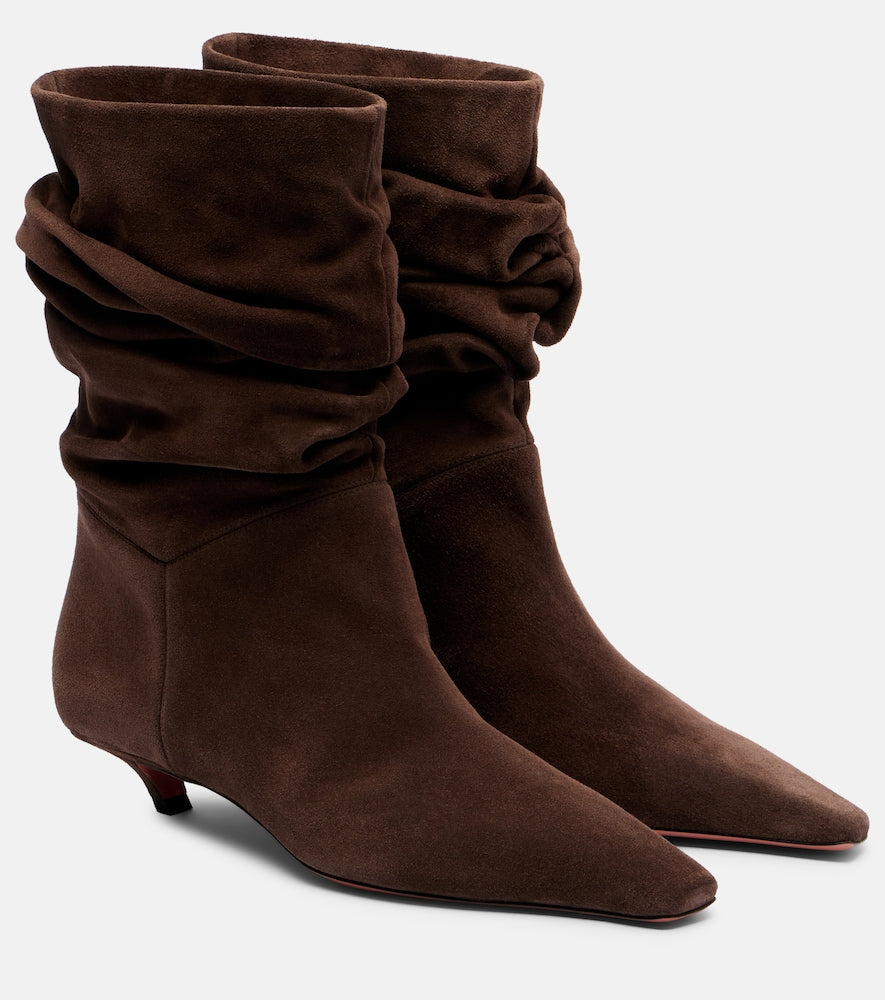 Amina Muaddi Jamie 25 suede ankle boots