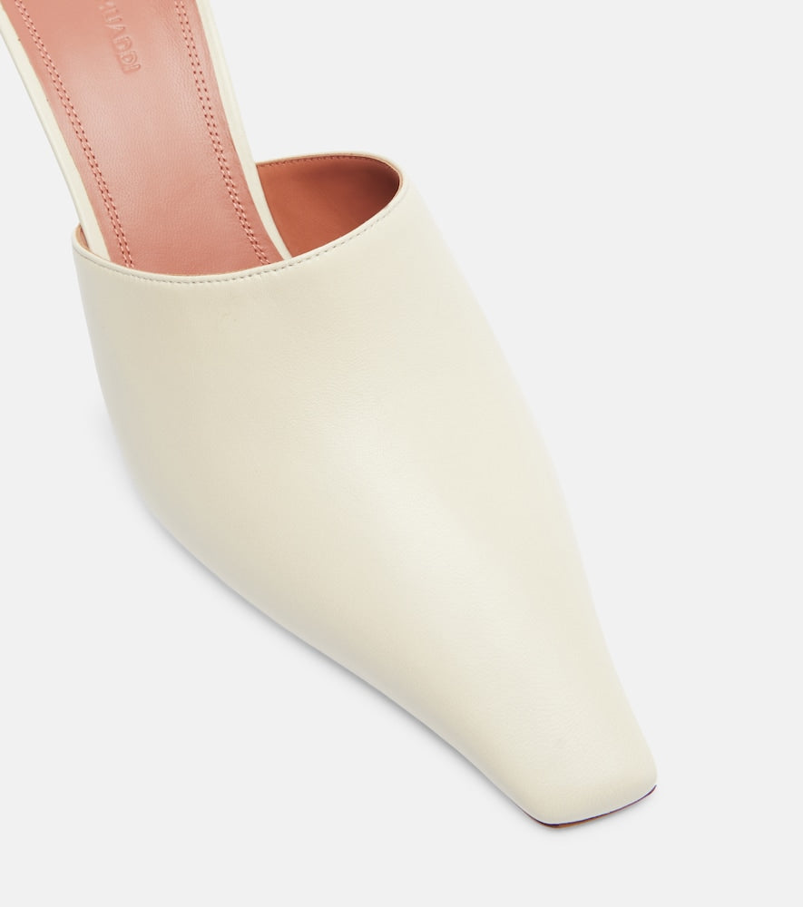 Amina Muaddi Jamie 80 leather mules